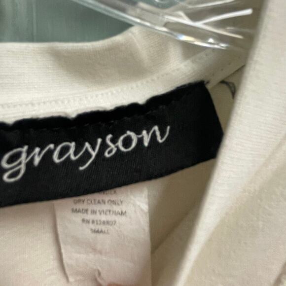 Grayson Size Small Stretch Shirt with Mesh Shoulder Accents Ivory - Picture 4 of 5